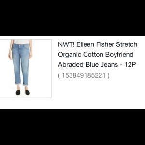 Eileen Fisher Abraded Boyfriend Jeans